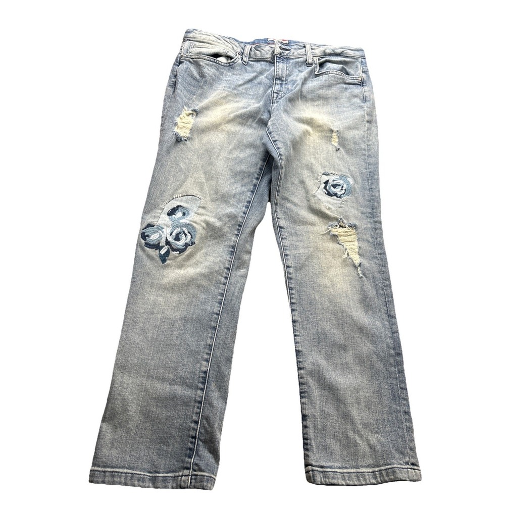 tommy‎ hilfiger Women's Jeans 12 34x27 Rose Embroidered